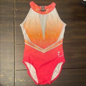 Little Stars (UK Brand) Orange, Pink and White Gymnastics Leotard
